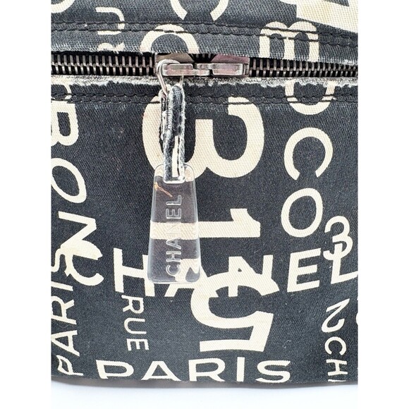 Chanel Vanity Case 31 Rue Cambon Paris Canvas Black & White 2 Way Vintage Y2K - Picture 6 of 16